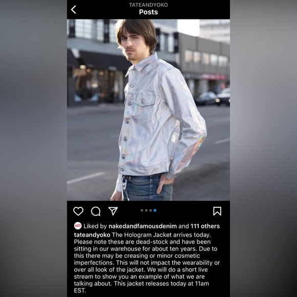 NWT RARE Naked and Famous Hologram Denim Jacket/Size Small - Picture 3 of 16